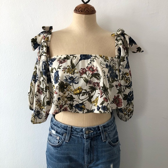 MISA Los Angeles | Floral Crop Top - Picture 1 of 12